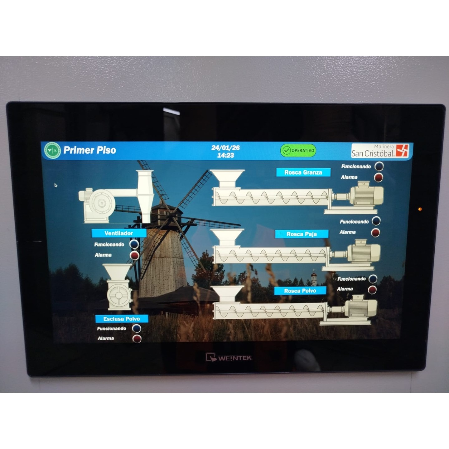 Proceso de limpieza y transporte de granos - Molinera