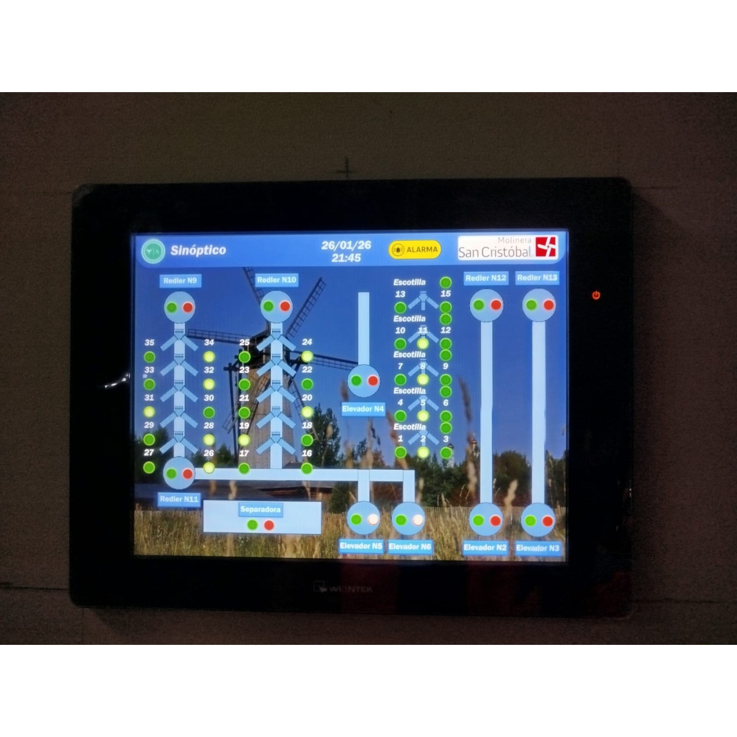 Sistema distribución y clasificación de grano - Molinera