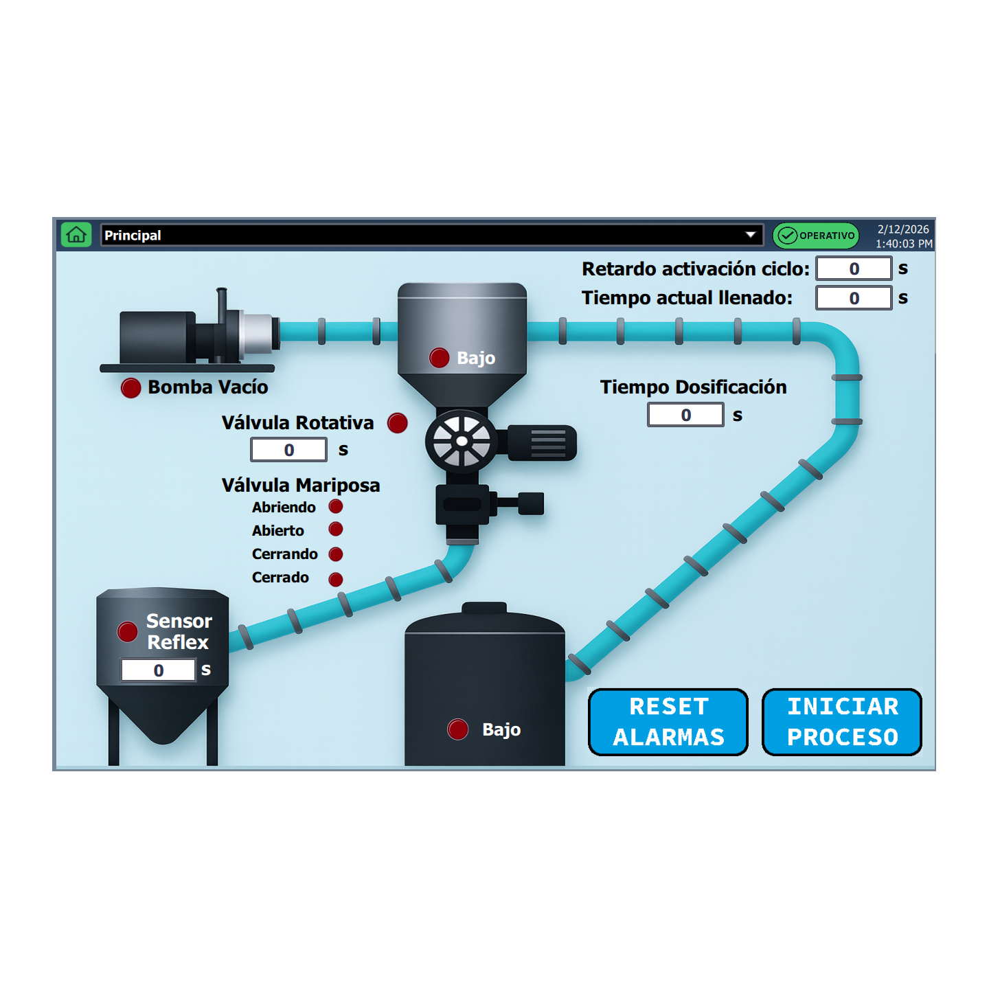 Automatización de sistema de dosificación de pellet con recetas